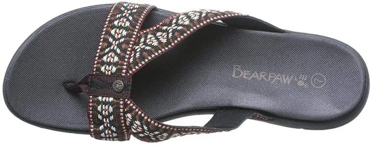 BEARPAW Women's Juniper Black Size 5 | Women's Flip Flop Sandal | Women's Shoe | Comfortable & Lightweight