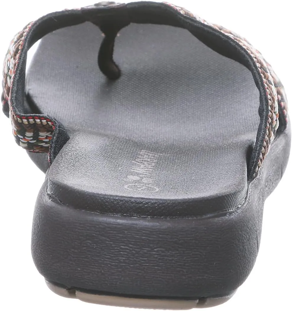 BEARPAW Women's Juniper Black Size 5 | Women's Flip Flop Sandal | Women's Shoe | Comfortable & Lightweight