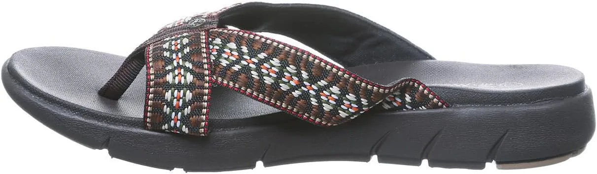 BEARPAW Women's Juniper Black Size 5 | Women's Flip Flop Sandal | Women's Shoe | Comfortable & Lightweight