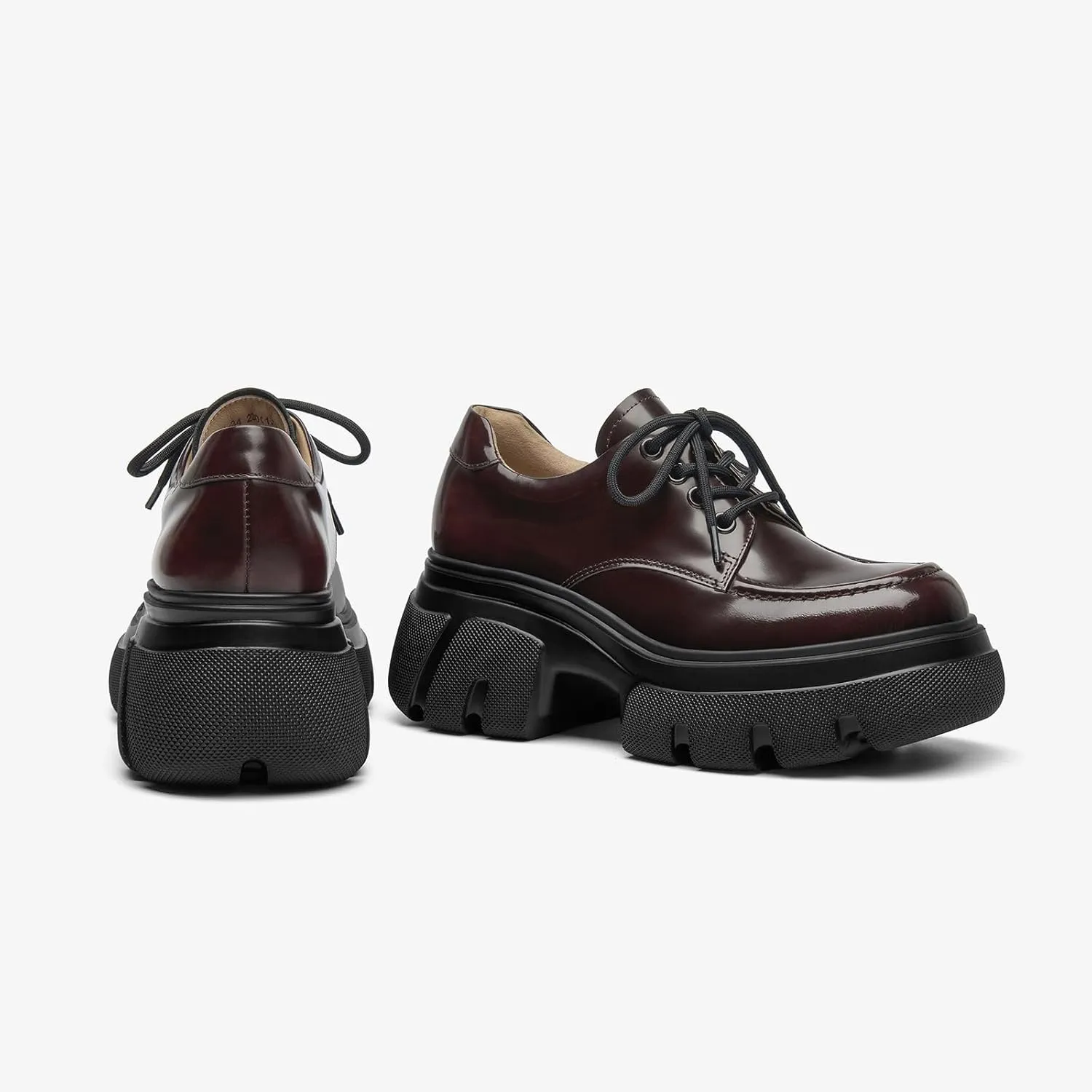 BEAU TODAY Women's Platform Oxfords, Chunky Work Oxford Shoes for Women, Business Casual Leather Shoes Women, Comfortable Non-Slip Round Toe Dressy Shoes