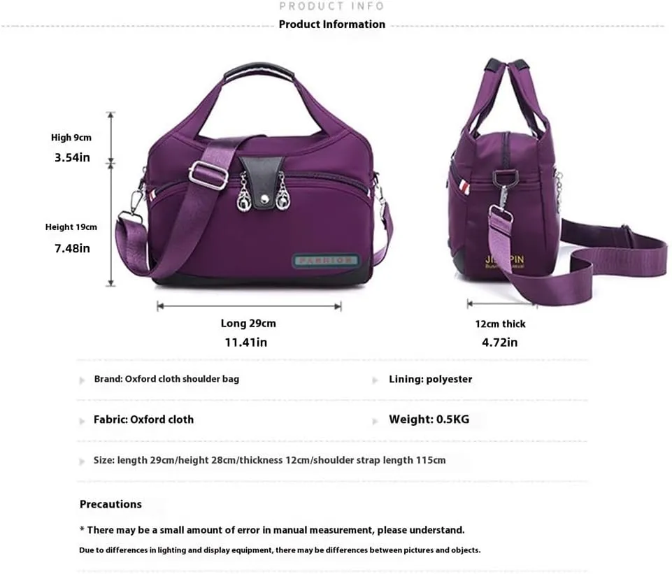 Beautifuldeer Anti Theft Handbag, Women'S FashionTheft Handbag, Crossbody Bag, Waterproof Oxford Cloth Satchel