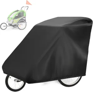 Bicycle Trailer Cover - Waterproof Oxford Material with PU Coating, UV Resistant, Windproof and Dustproof, Suitable for 55x33x39 inches (140x84x100 cm) Trailers.