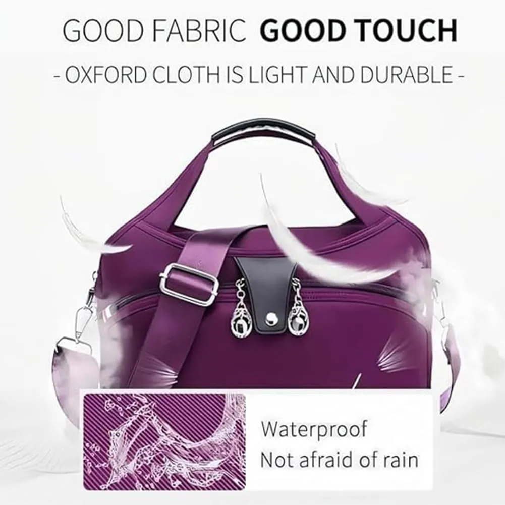 Blaciokamith Soft Side Lightweight Underseat Tote Bag, Waterproof Durable Oxford Cloth Shoulder Bags Multi-pocket Bulk (E)