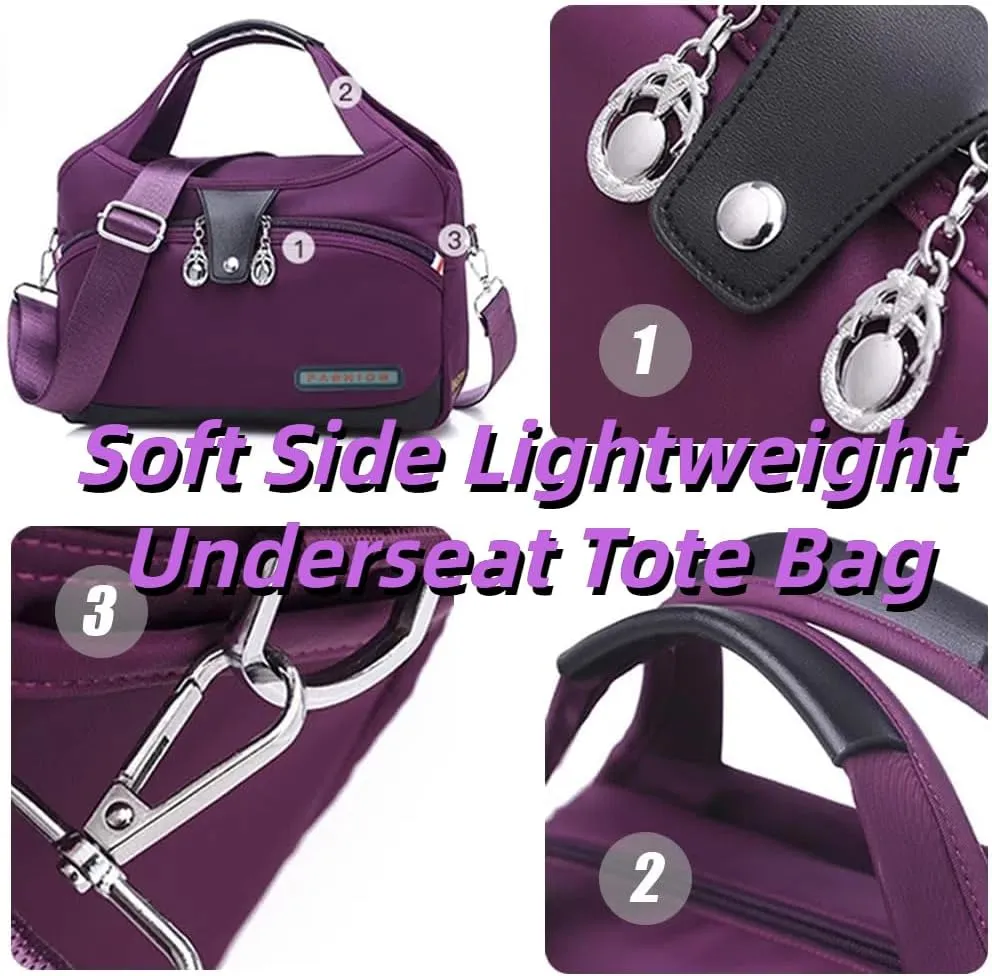 Blaciokamith Soft Side Lightweight Underseat Tote Bag, Waterproof Durable Oxford Cloth Shoulder Bags Multi-pocket Bulk (E)