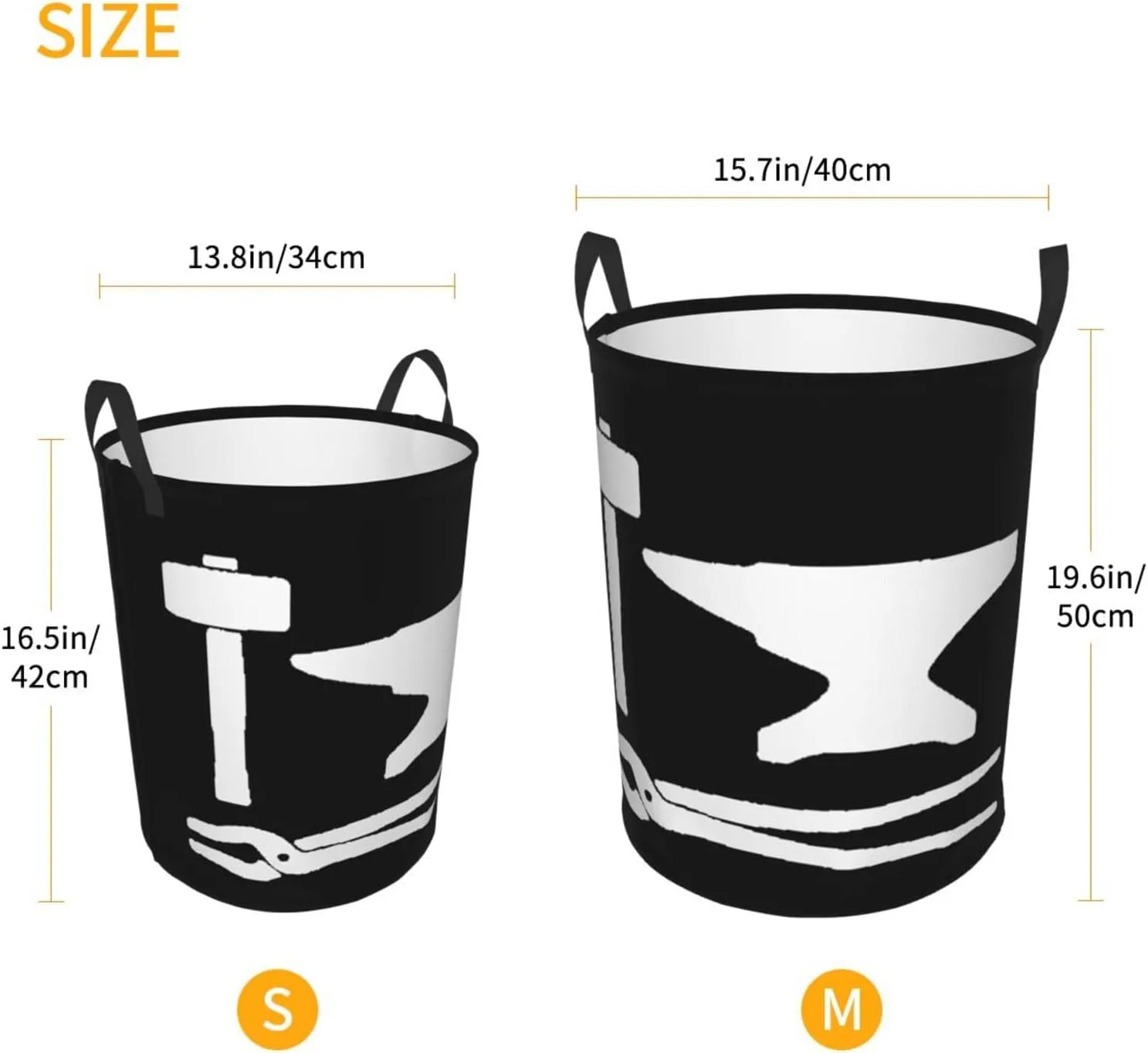 Blacksmith Hammer Cotton Calf Socks Dirty clothes laundry basket with handle Medium