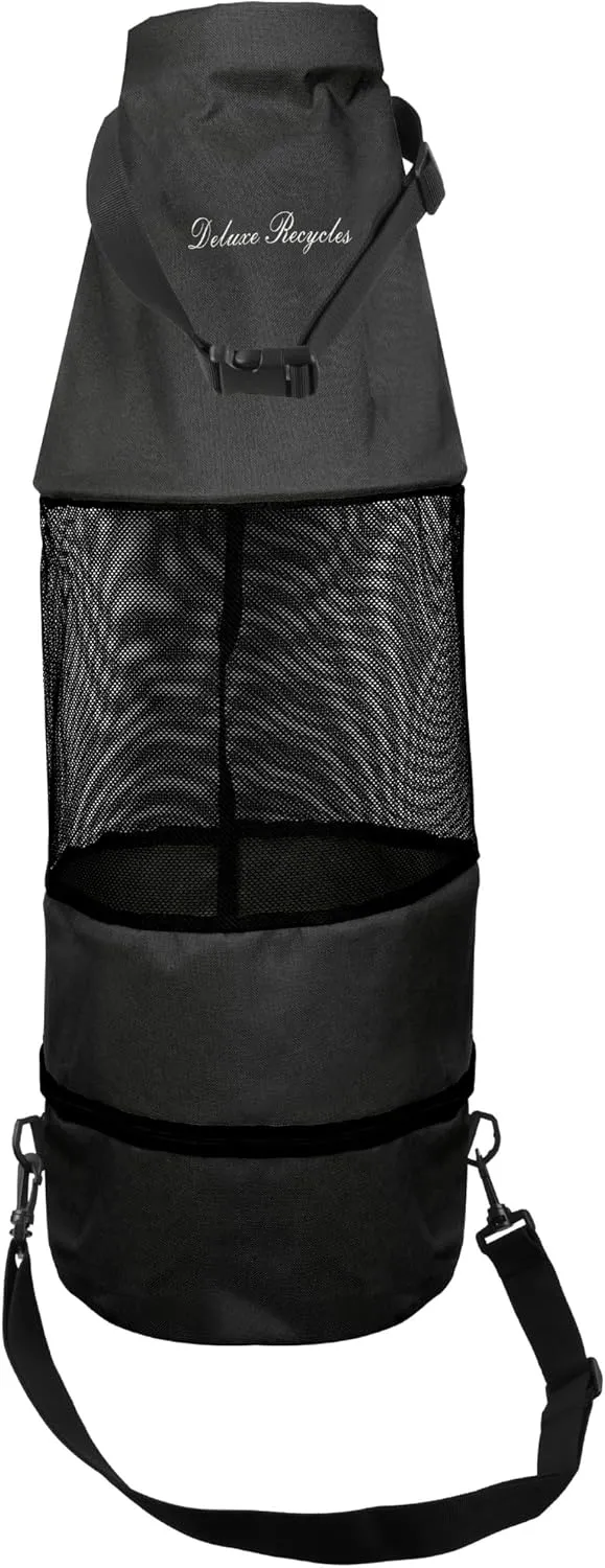 Boat Trash Can Bag - Durable 600D Mesh Oxford Fabric, Bottom Zipper, and Washable - Ideal for Boats, Kayaks, Campers, RVs, and More (Black)