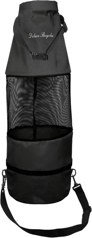Boat Trash Can Bag - Durable 600D Mesh Oxford Fabric, Bottom Zipper, and Washable - Ideal for Boats, Kayaks, Campers, RVs, and More (Black)