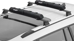 BougeRV Soft Roof Rack Pads Surfboard Car Rack for SUP Kayak Canoe Ladder Luggage Carrier, Universal for Different Shape of Cross Bars, Water-Resistant Crossbar Pads with 2 Endless Ratchet Straps