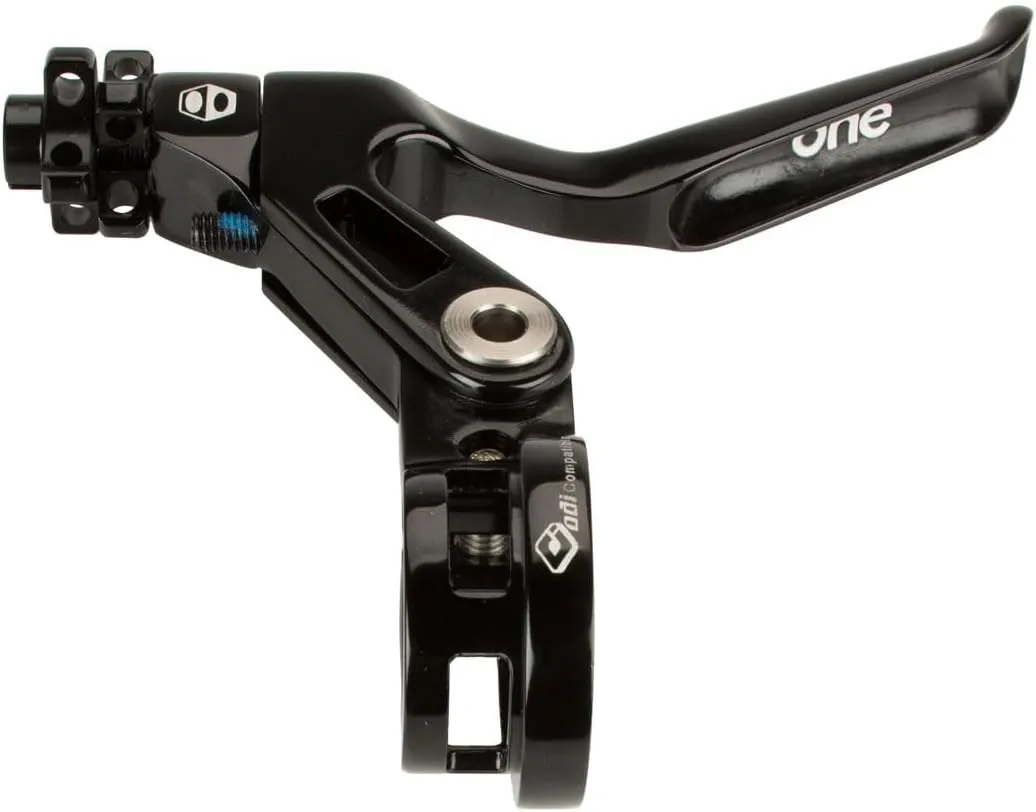 Box One Genius BMX Brake Lever with Clamp Three Cold Forged V-Point Reversible Flip Bicycle Brake Levers Adjustable Reach for Precision Control, Anodized with Laser-Etched Graphics Finish