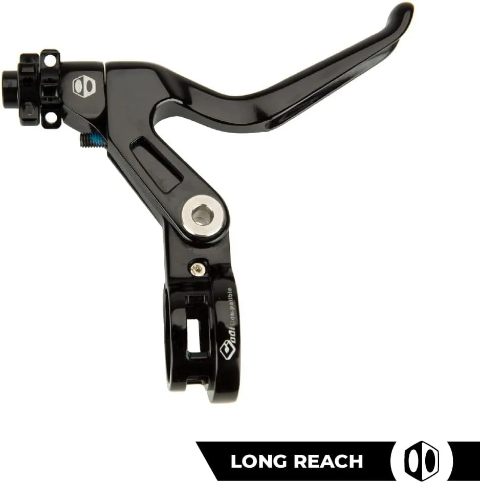 Box One Genius BMX Brake Lever with Clamp Three Cold Forged V-Point Reversible Flip Bicycle Brake Levers Adjustable Reach for Precision Control, Anodized with Laser-Etched Graphics Finish