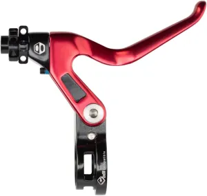 Box One Genius BMX Brake Lever with Clamp Three Cold Forged V-Point Reversible Flip Bicycle Brake Levers Adjustable Reach for Precision Control, Anodized with Laser-Etched Graphics Finish