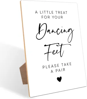 Bride Flip Flops Sign, Minimalist Style Wedding Sign for Wedding Dance Floor Decor, Engagement Party Desk Decor, Reception and Bridal Shower, Wooden Sign with Stand, Wedding Party Favors,2