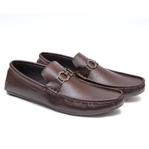 Brown Mild Round Buckle Loafer
