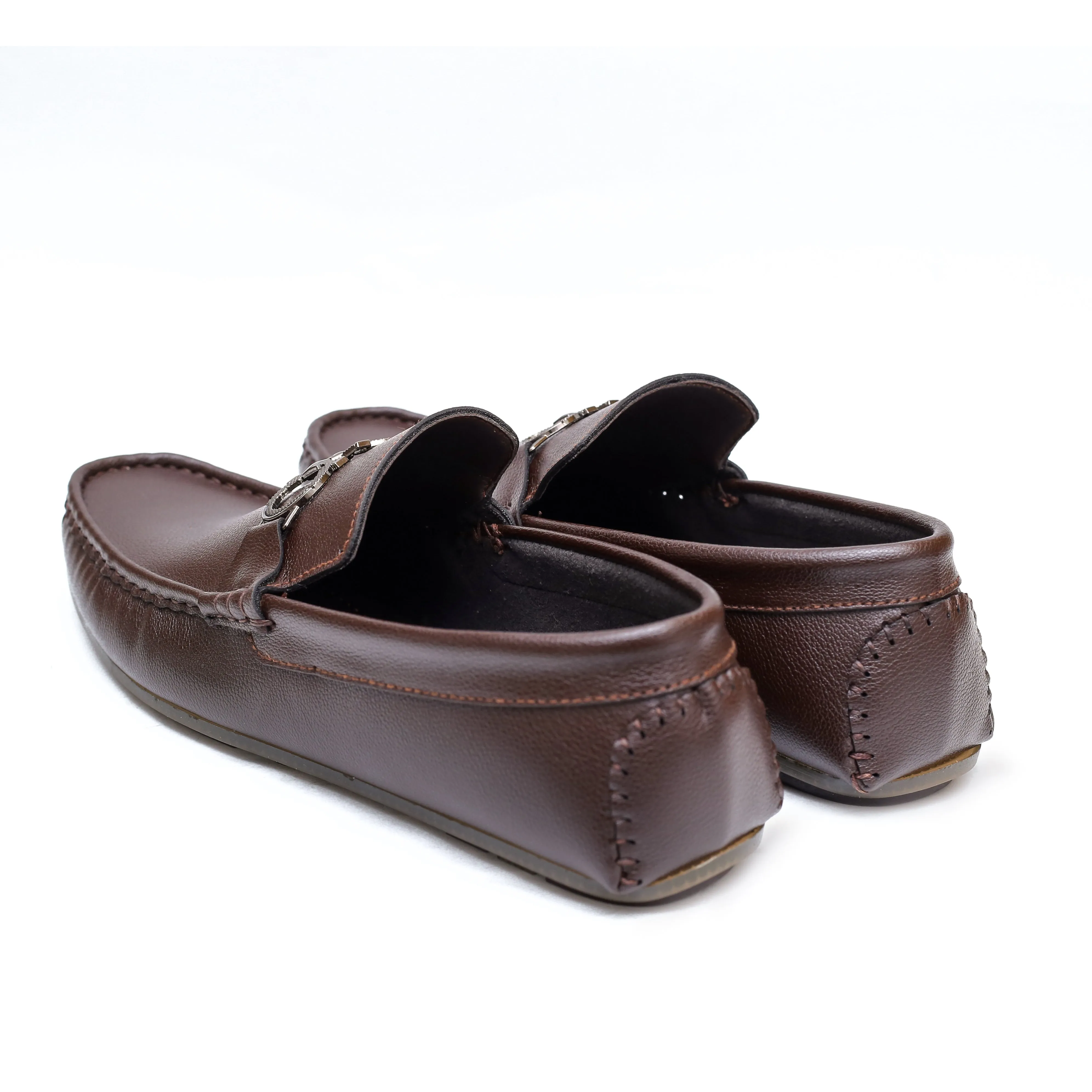 Brown Mild Round Buckle Loafer