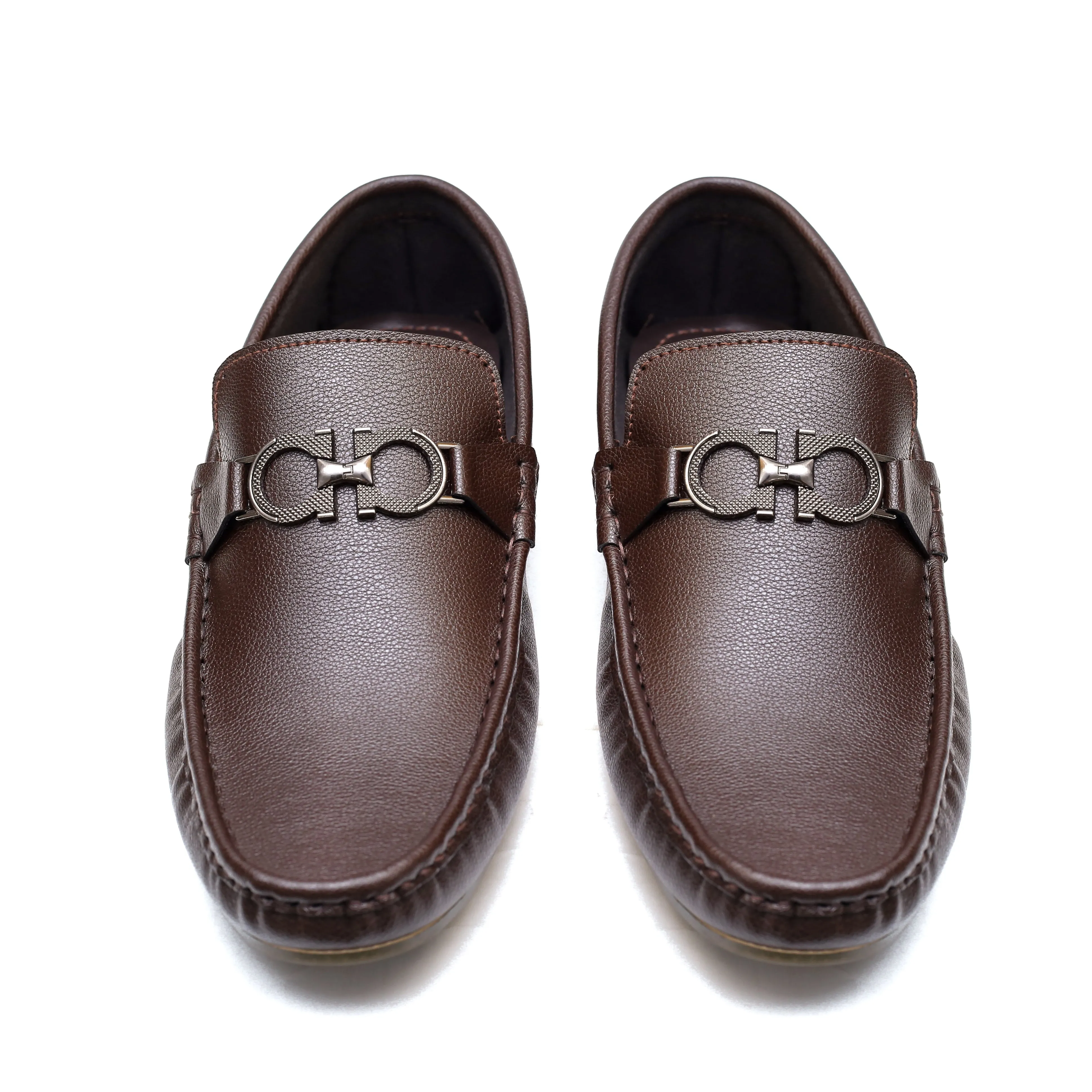 Brown Mild Round Buckle Loafer
