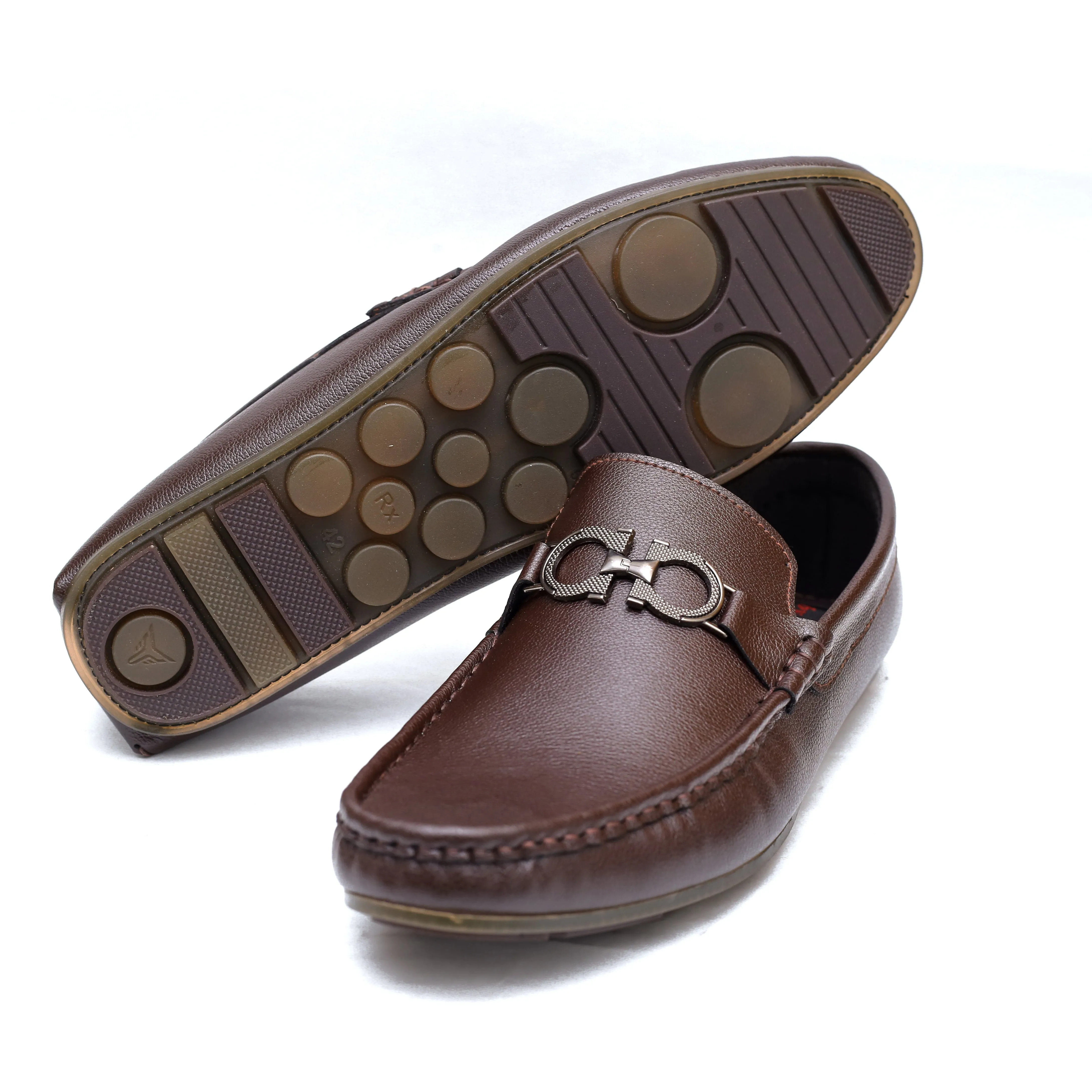 Brown Mild Round Buckle Loafer