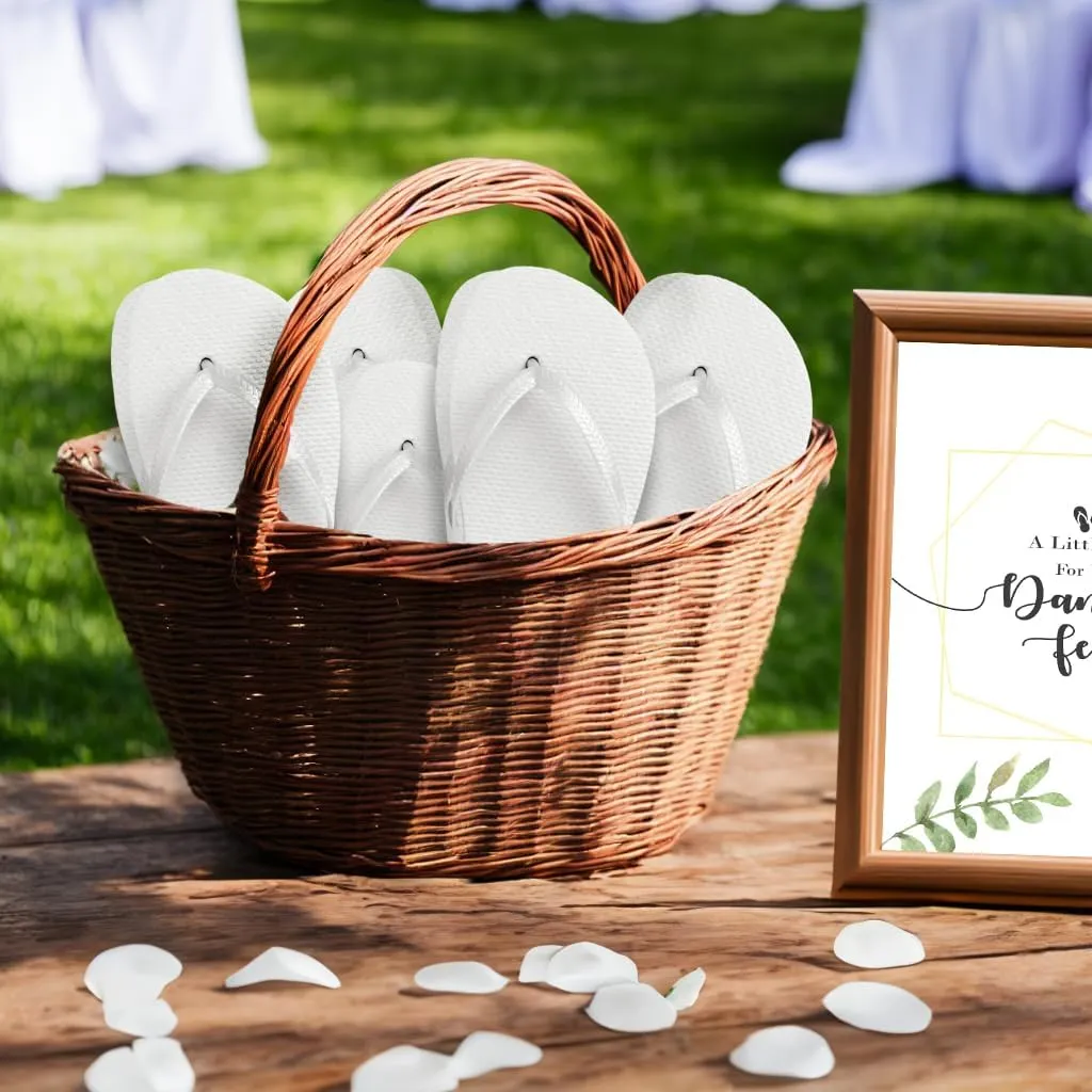 Bulk Flip Flops for Weddings | 48 Pairs | Reception Guest Slippers | Women Men Beach Pool Wholesale Sandals Pack