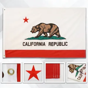 California Single-sided Embroidered Flag 3x5ft