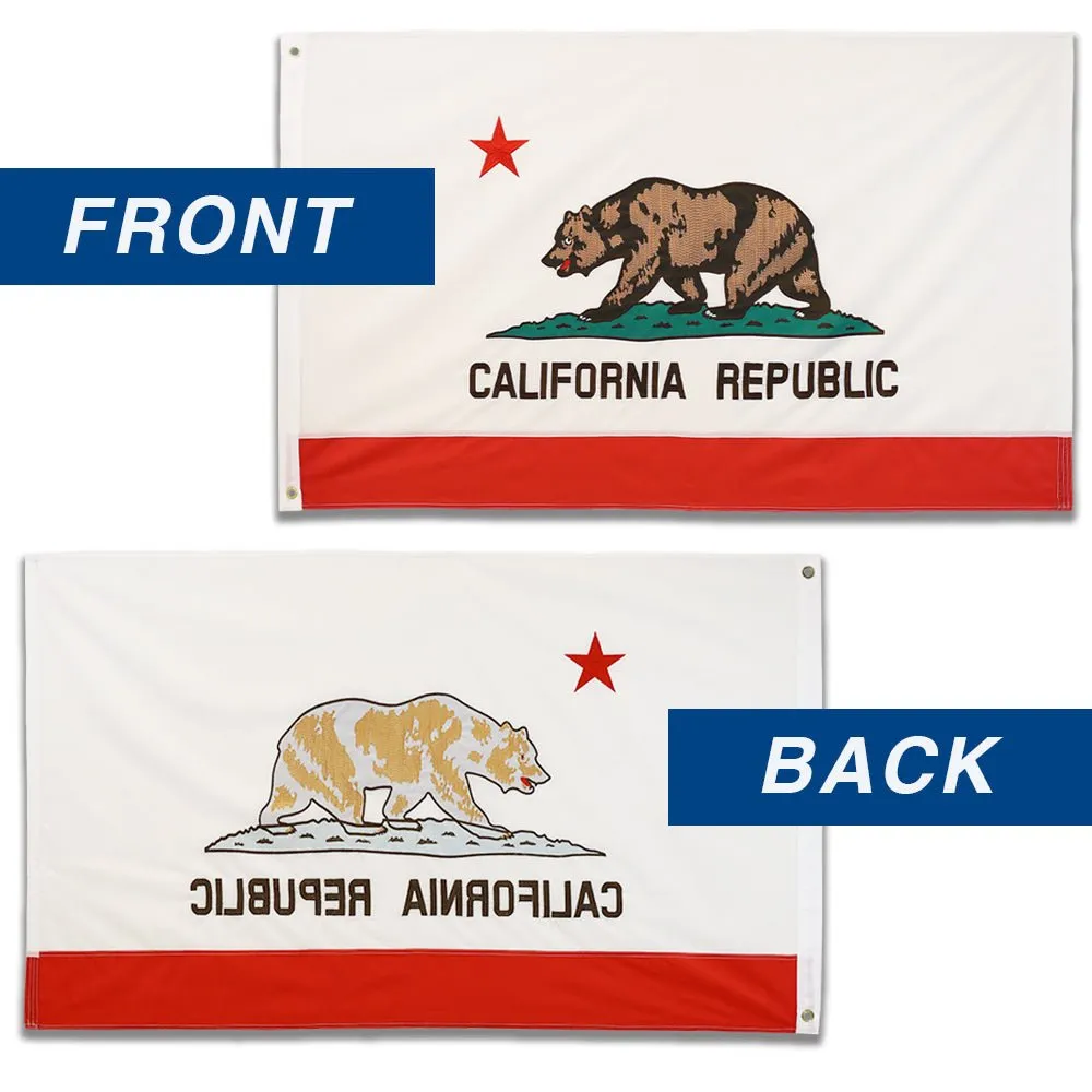California Single-sided Embroidered Flag 3x5ft