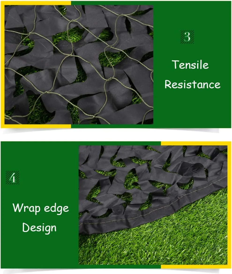 Camo Netting with Mesh Woodland UV Resistant Shade Camouflage Net Blinds for Hunting Camping Shooting Greenhouse Plant Shade Net Military Sunscreen Car Cover Decoration