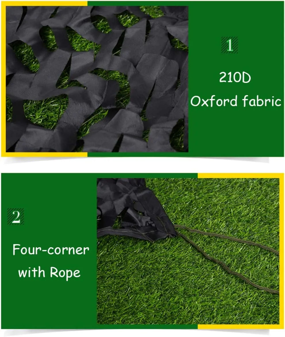 Camo Netting with Mesh Woodland UV Resistant Shade Camouflage Net Blinds for Hunting Camping Shooting Greenhouse Plant Shade Net Military Sunscreen Car Cover Decoration