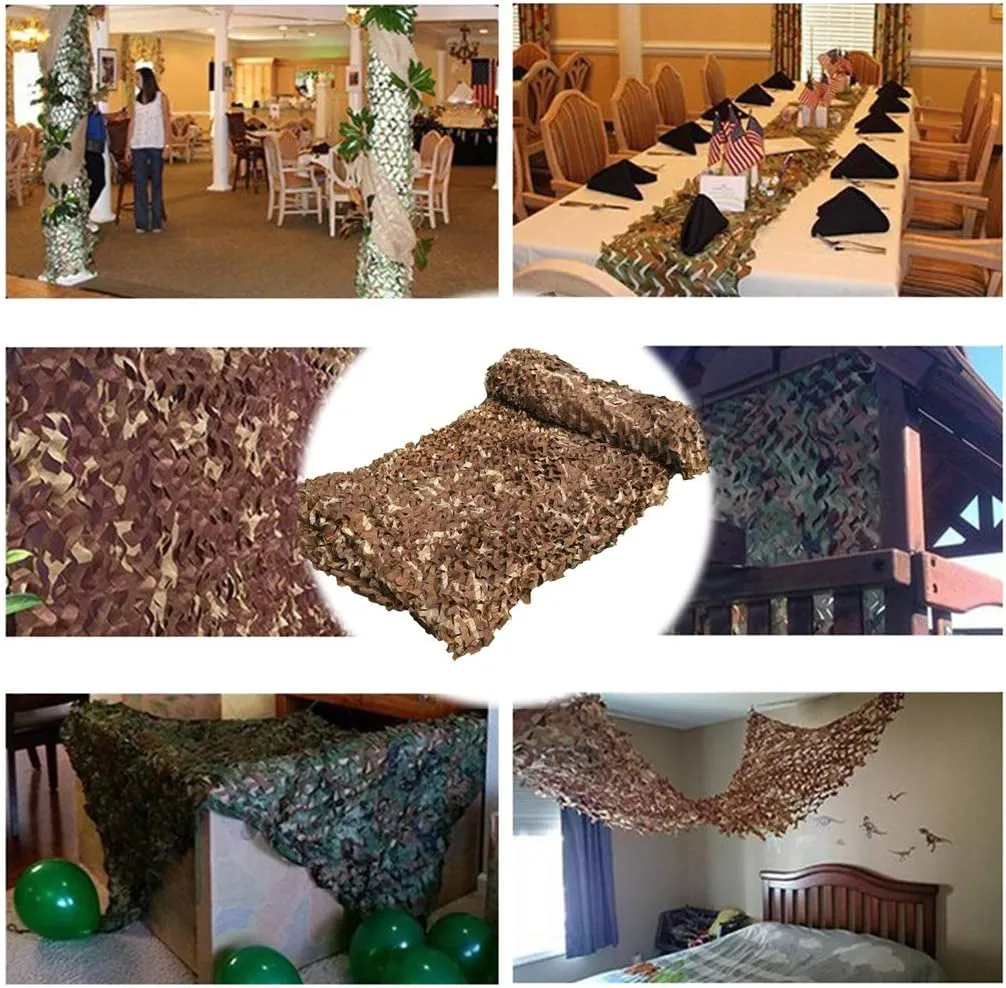 Camouflage Net Oxford Polyester UV Resistant Shade Military Camo Netting Reinforced Lightweight Durable for Sunshade Camping Shooting Hunting Sunscreen Nets