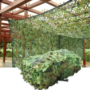 Camouflage Netting Military,Tear-Resistant Camo Net,Lightweight 150D Oxford Fabric,Garden Sunscreen Nets,for Car Camping Outdoor Hunting Woodland,5x6m(16 * 20ft)-Green
