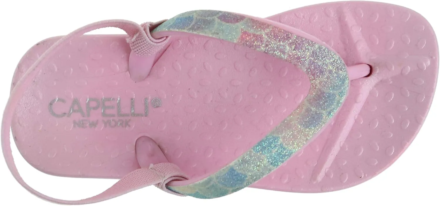 Capelli New York Toddler Girl Jelly Thong Flip Flop with Backstrap