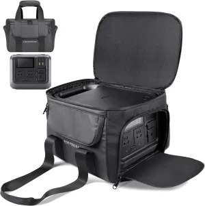 Carrying Case Compatible with DJI Power 500 Portable Power Station, Travel Storage Bag Anti-collision, Scratch-proof, Waterproof with Back and Sides Pockets for Charging Cable and Accessories