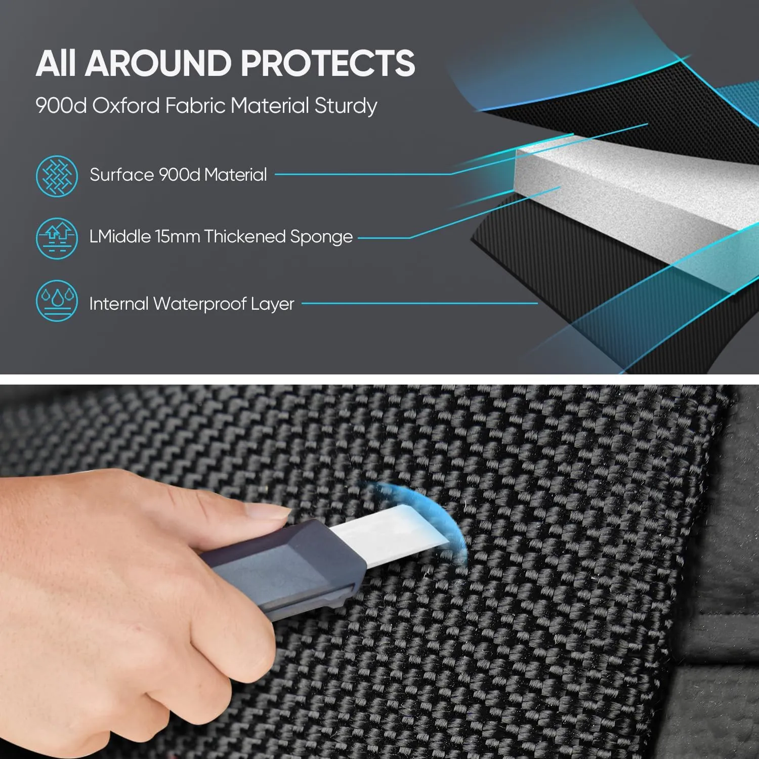 Carrying Case Compatible with DJI Power 500 Portable Power Station, Travel Storage Bag Anti-collision, Scratch-proof, Waterproof with Back and Sides Pockets for Charging Cable and Accessories