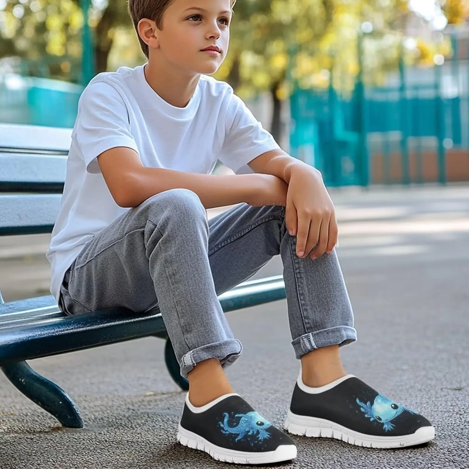 Children's Running Shoes Non-Slip Tennis Shoes Boys Girls Breathable Mesh Fashion Sports Sneaker