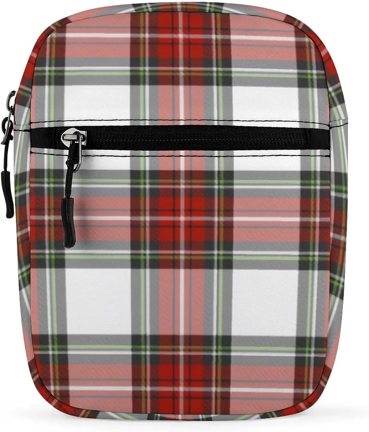 Christmas Grid Red Grid Detachable Shoulder Strap Small Shoulder Bag Unisex