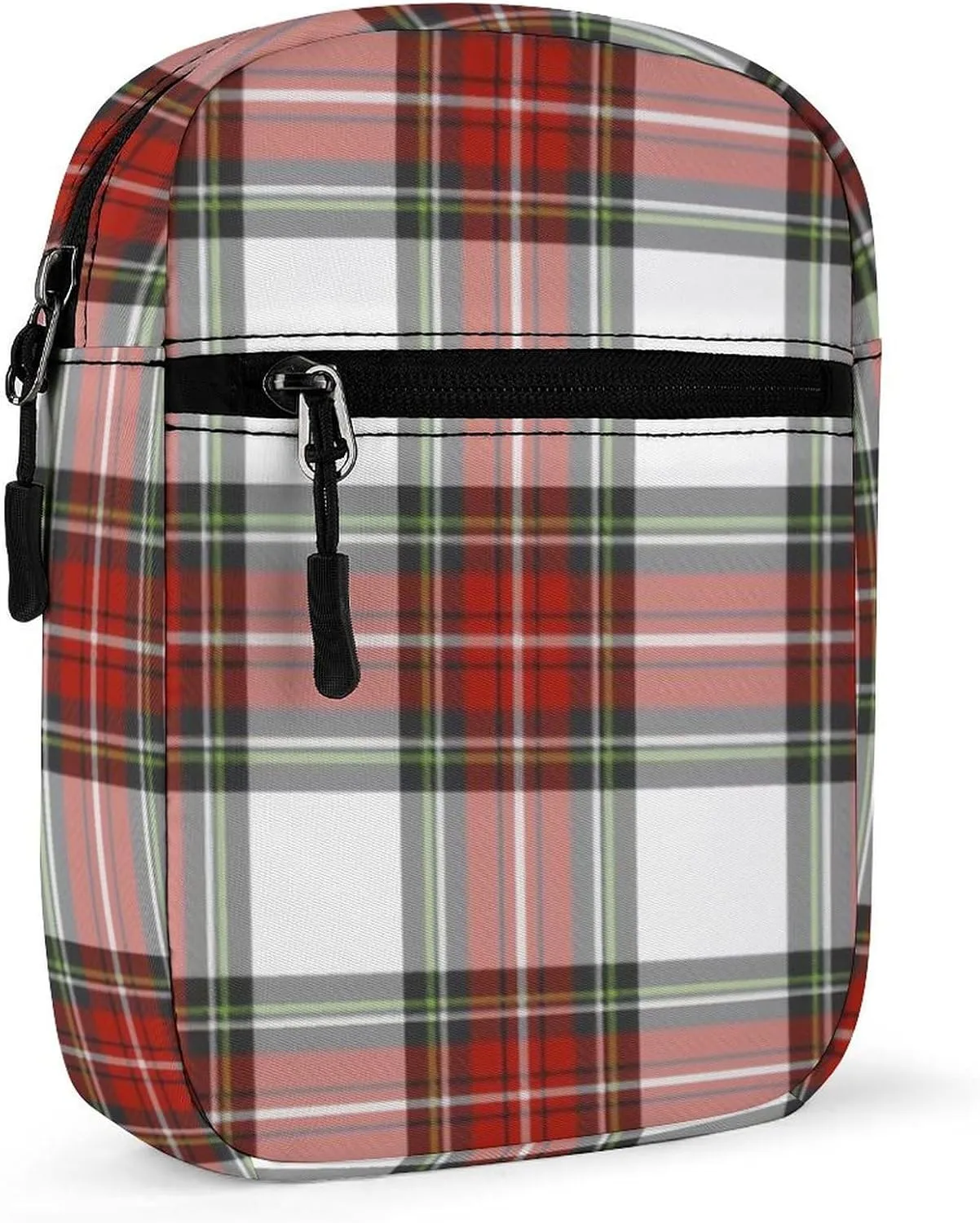 Christmas Grid Red Grid Detachable Shoulder Strap Small Shoulder Bag Unisex