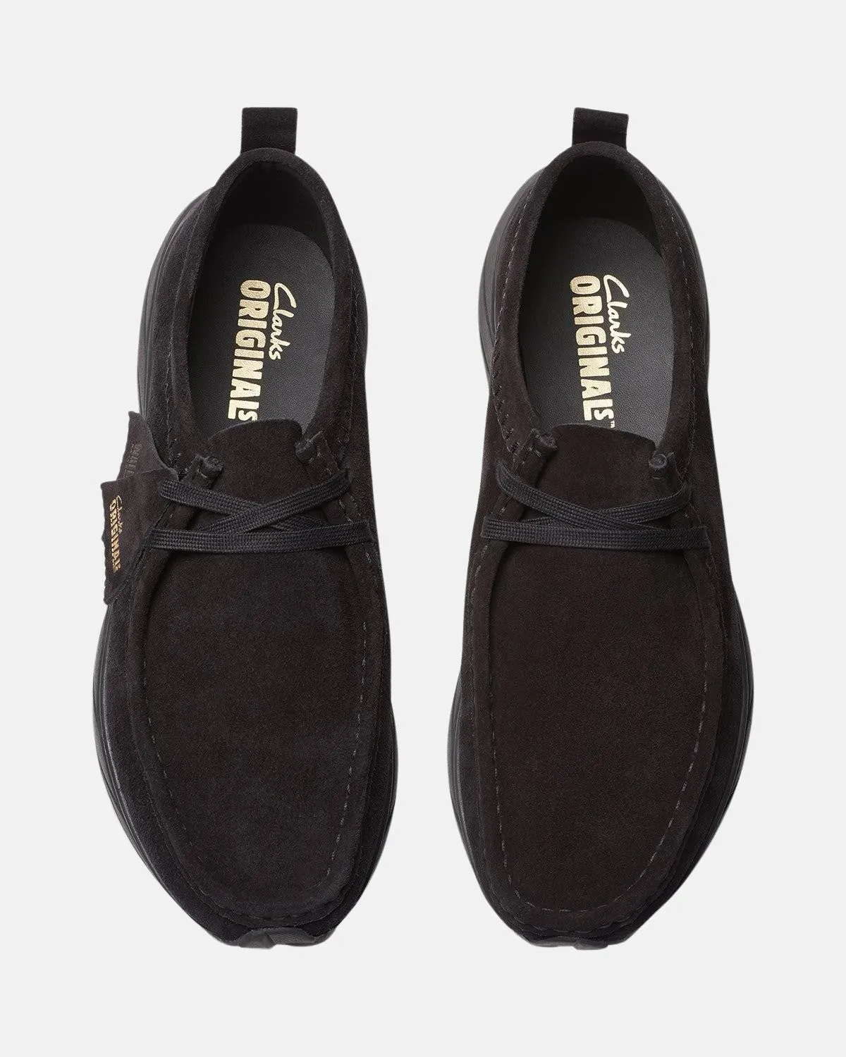 CLARKS ORIGINALS MENS WALLA EDEN LO SHOES BLACK SUEDE