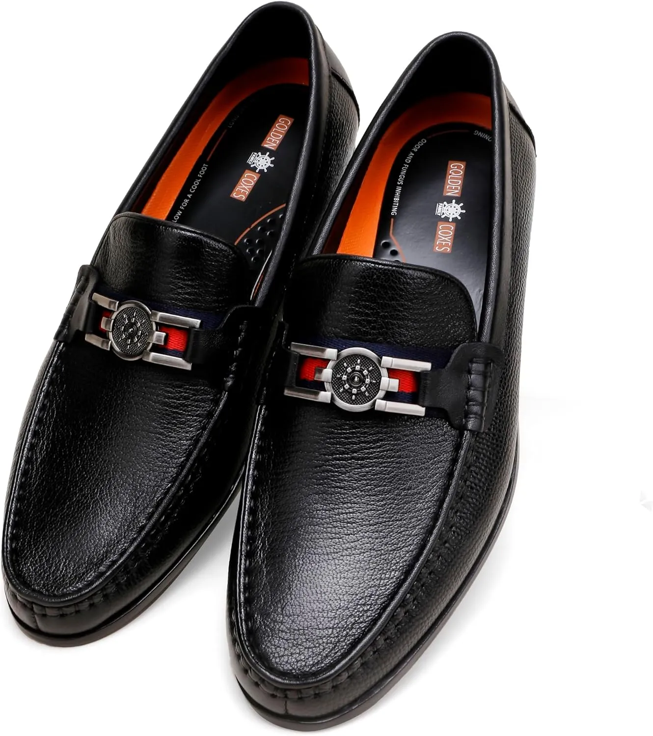 Classic Men's Dress Loafers, Leather Buckle Slip-on Dress Shoes Casual Party Formal Shoes Penny Loafer for Mens