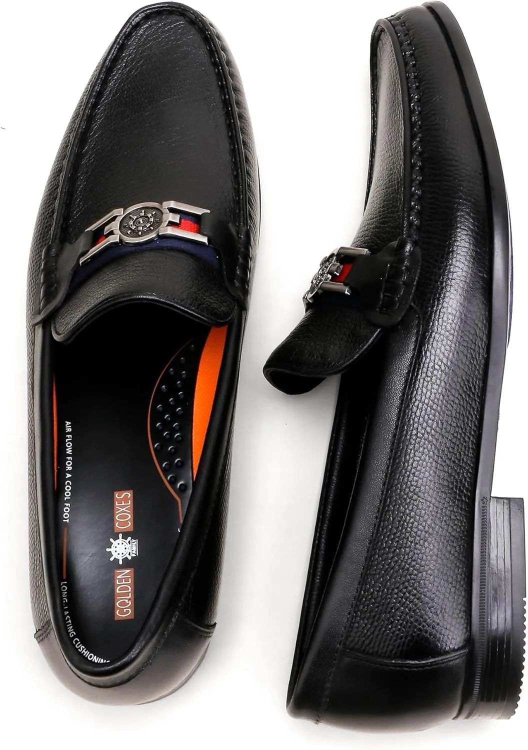 Classic Men's Dress Loafers, Leather Buckle Slip-on Dress Shoes Casual Party Formal Shoes Penny Loafer for Mens