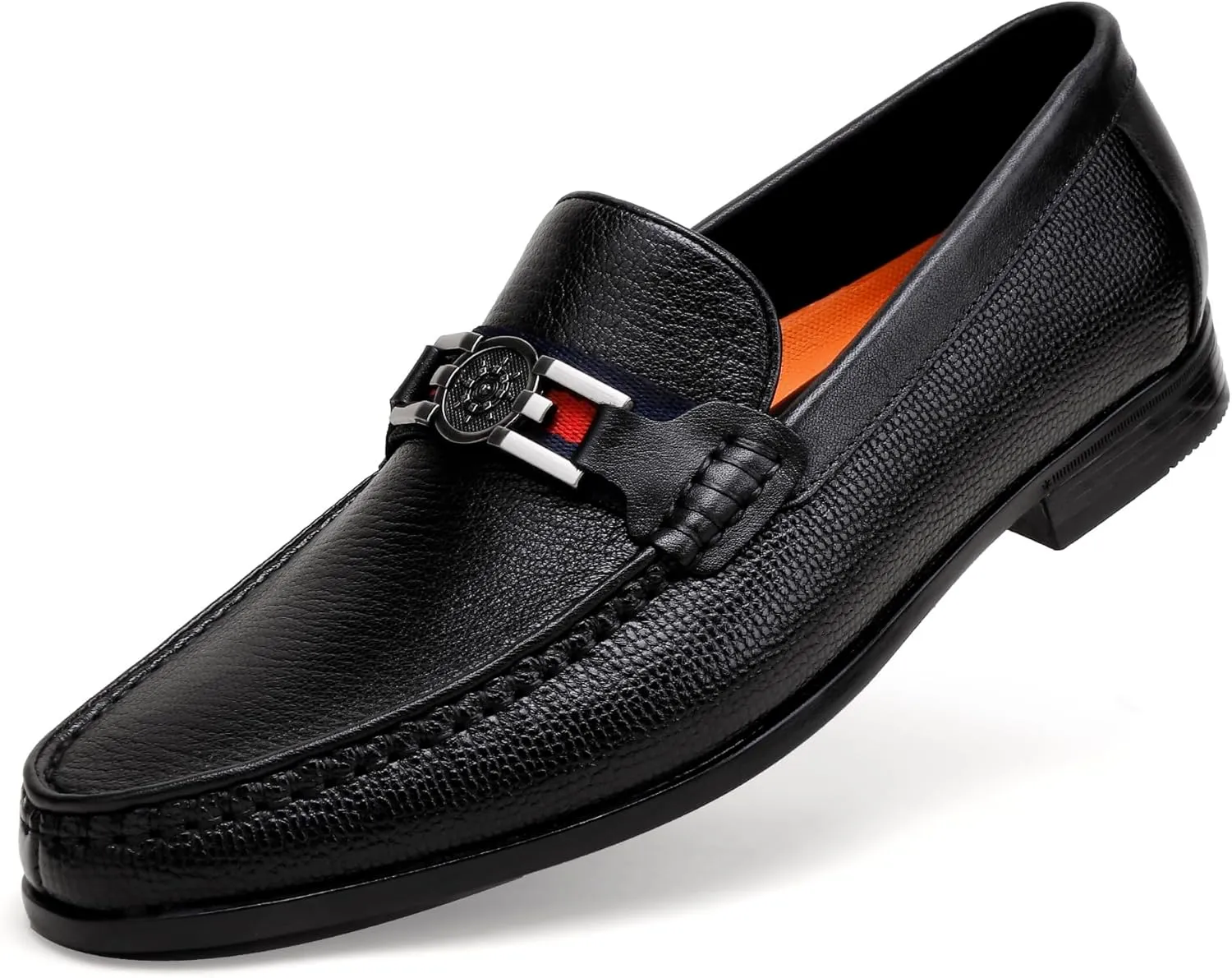 Classic Men's Dress Loafers, Leather Buckle Slip-on Dress Shoes Casual Party Formal Shoes Penny Loafer for Mens