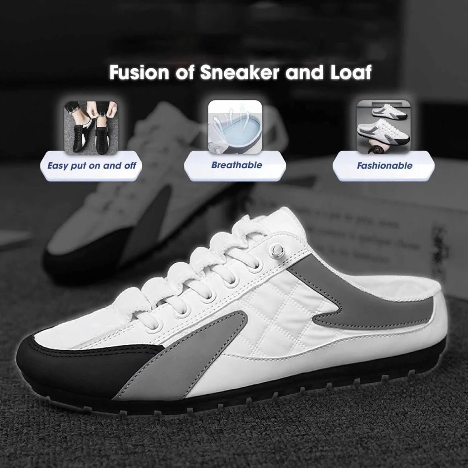 CLOUDEMO Snealof The Perfect Fusion of Loaf and Sneaker, Snealof Loaf and Sneaker, Snealof Baotou Half Drag Sneakers, Can Be Worn for Work, Driving and Other Occasions