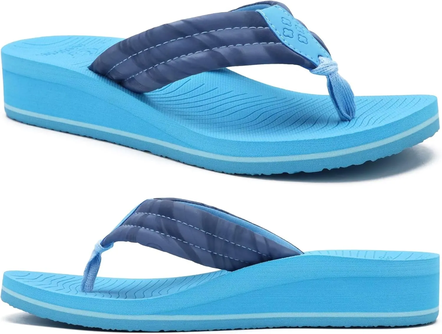 COFACE Women’s Flip Flops with Arch Support Ladies Fashion Lightweight Wedge Flip Flops Comfortable Yoga Mat Sole Summer Platform Thong Sandals