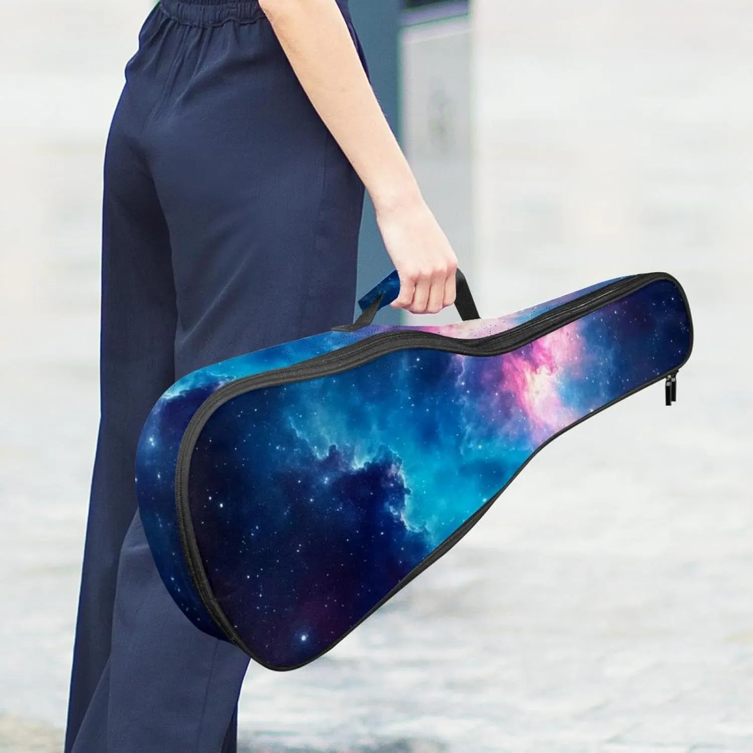 Colorful Stary Night Cosmos Backgroud Ukulele Case, Padded Bag for 23 Inch Concert Ukulele, Waterproof & Durable