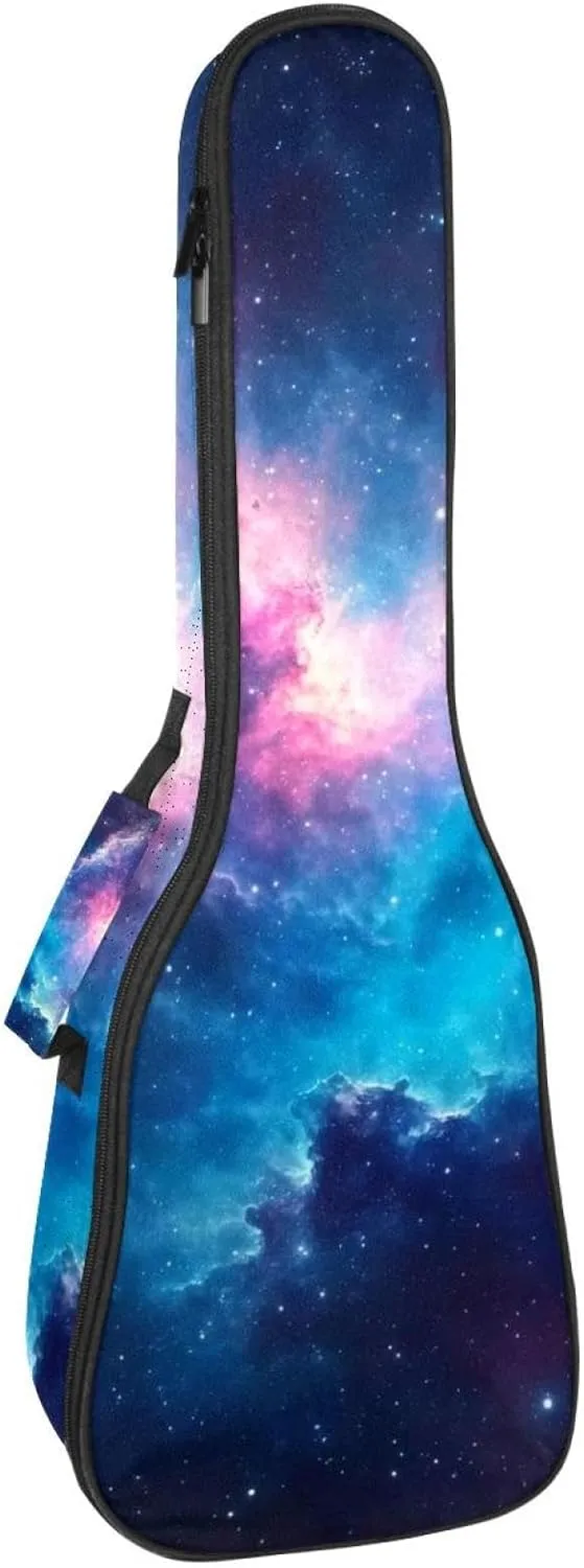 Colorful Stary Night Cosmos Backgroud Ukulele Case, Padded Bag for 23 Inch Concert Ukulele, Waterproof & Durable