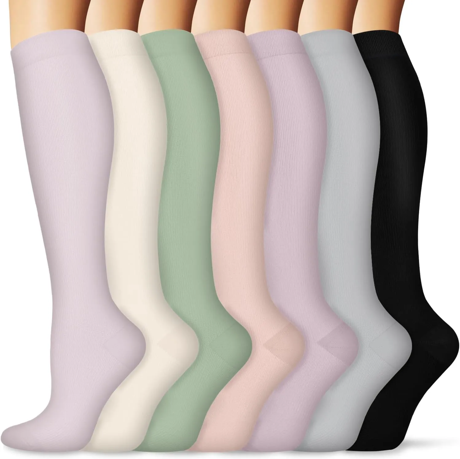 Compression Socks for Women and Men (7 Pairs) - Best Support for Nurses, Medical, Running, Hiking, Travel