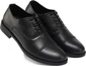 CONRAD Men's Black Safety Executive Oxford Dress Shoes - Oil Resistant, Slip Resistant, Kevlar Protection, Breathable EH Work Shoe