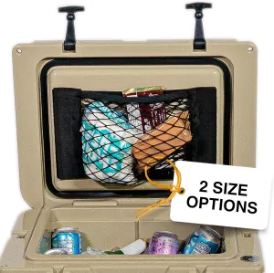 Cooler Net for Dry Storage and Organization - Compatible with YETI, RTIC, Igloo, Coleman, Lifetime, Pelican Ice Chests - Works with Cooler Lights, Wheel Kits, RTIC Cooler Accessories, and More