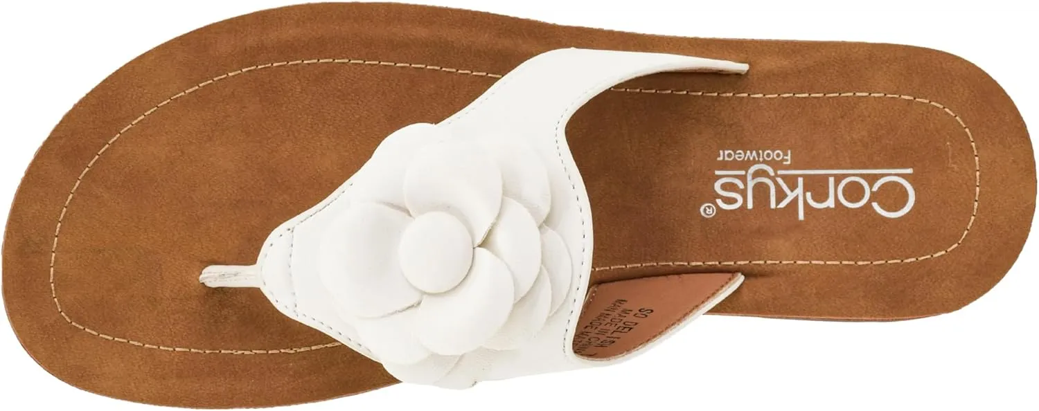 Corkys Footwear Women's So Delish Flip Flop Sandal – Lightweight, Comfortable, with Floral Embellishment, Perfect for Summer Style and Versatile Wear, Open Toe