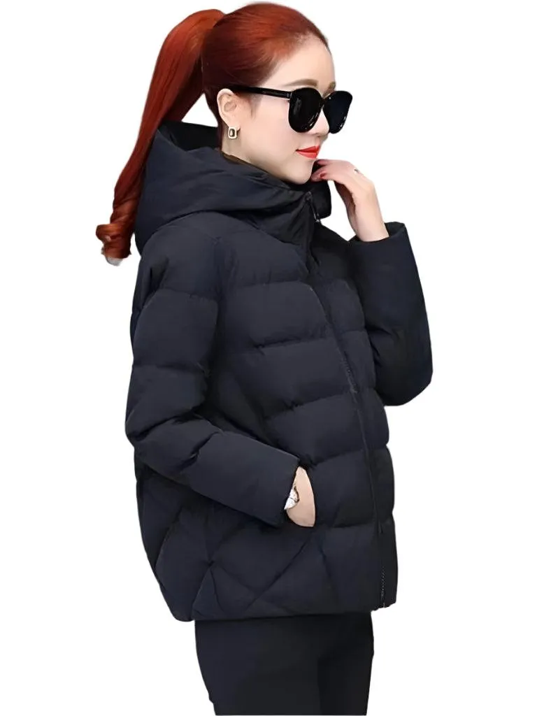 Cotton Padded Coat Autumn Winter Slim Short Hooded Warm Thicken Jackets