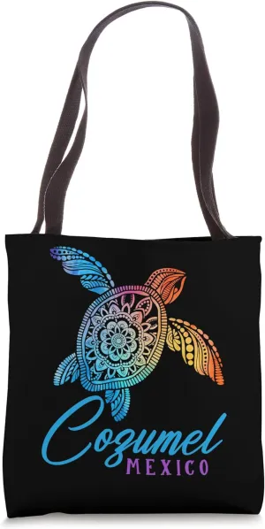 Cozumel Mexico T-Shirt Tribal Tie Dye Sea Turtle Tote Bag