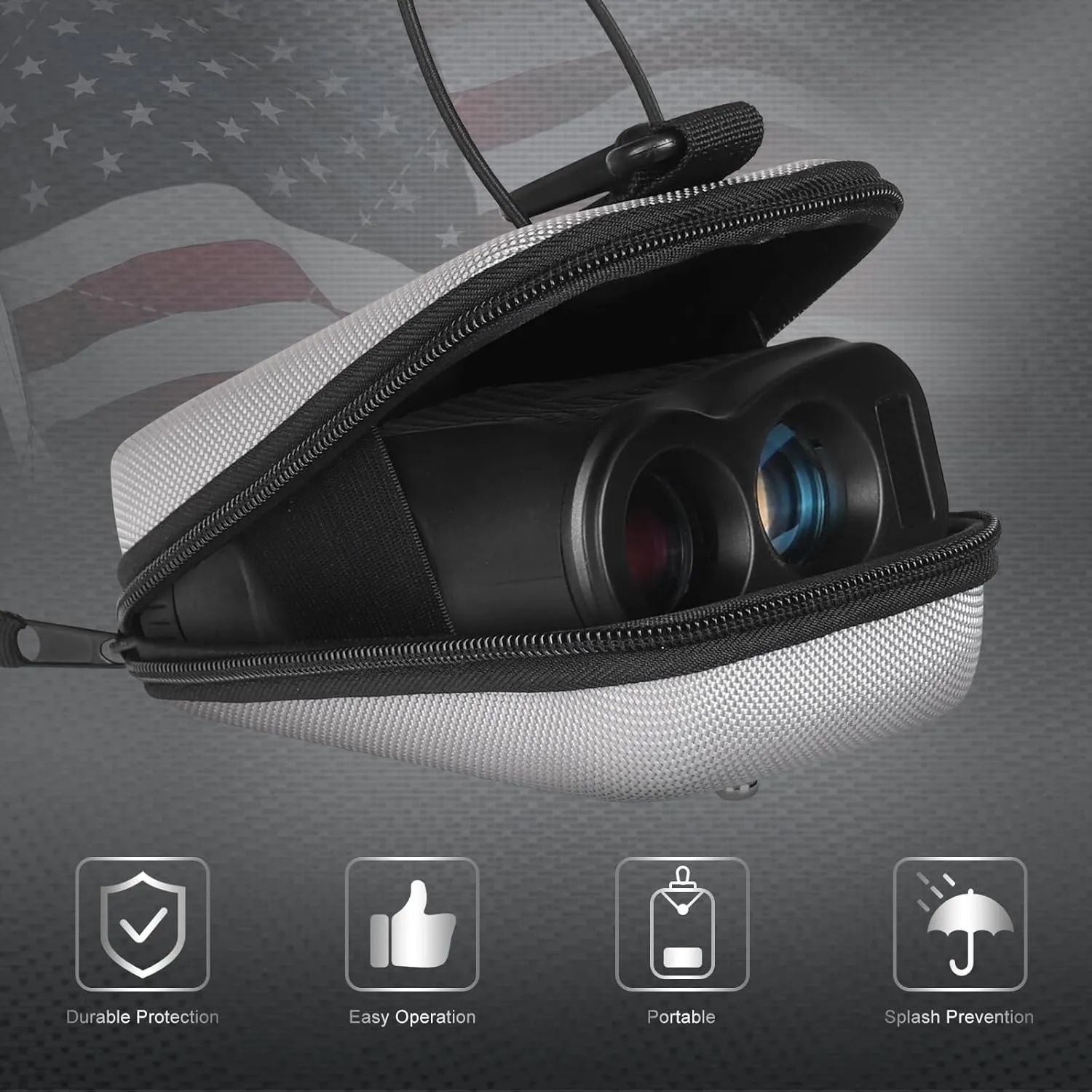 Craftsman Golf Rangefinder Case USA Flag Hard Shell for Tectectec Callaway, Universal Range Finder Carry Bag