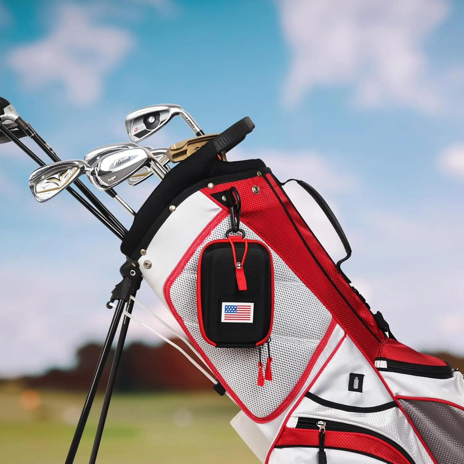 Craftsman Golf Rangefinder Case USA Flag Hard Shell for Tectectec Callaway, Universal Range Finder Carry Bag