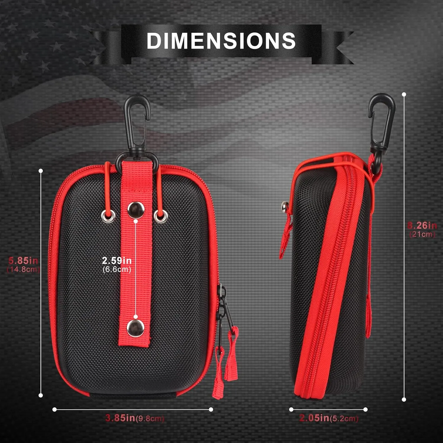 Craftsman Golf Rangefinder Case USA Flag Hard Shell for Tectectec Callaway, Universal Range Finder Carry Bag